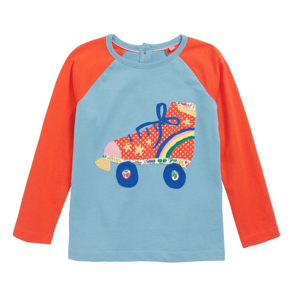 Mini Boden Rollerboot Raglan Tee SZ 5-6y